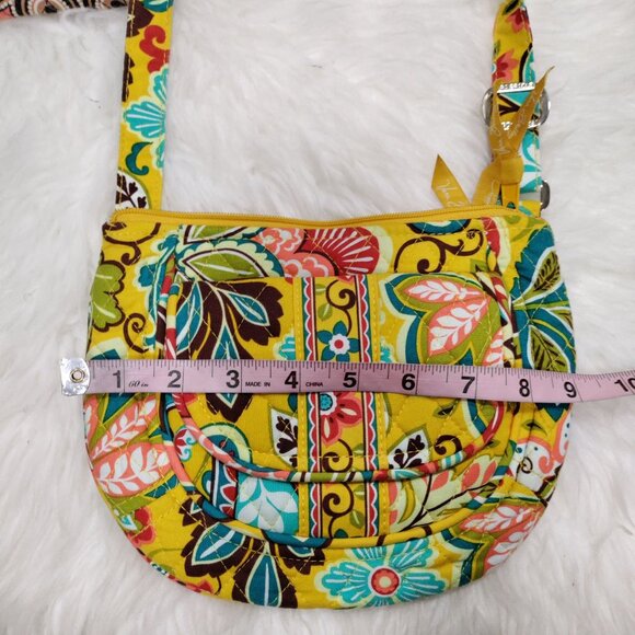 Vera Bradley Yellow Multicolor Floral Hipster Crossbody Bag And Coin Purse Set - Picture 9 of 11